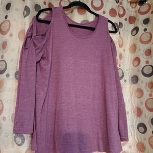Long sleeve open shoulder shirt